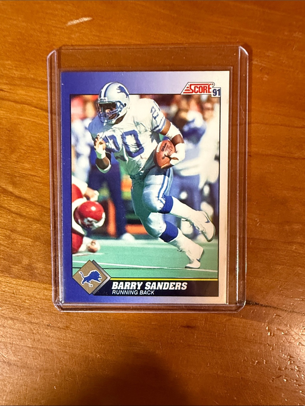 NFL Barry Sanders Football Card - Blue & White